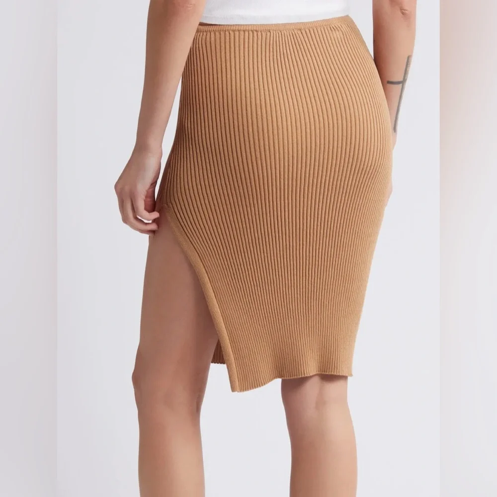 NWT [TopShop] Ribbed Sweater Strapless Convertible Top/Skirt in Camal Women’s S - Picture 9 of 13